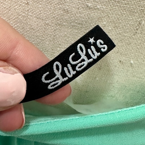 LULUS Women’s Sz Large Rooftop Garden Backless Gown Maxi Dress Sea Foam Green - Picture 6 of 7